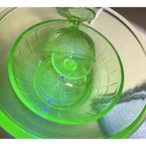 Uranium Glass- Federal Glass Company and Hazel Atlas Glass Company Set 4